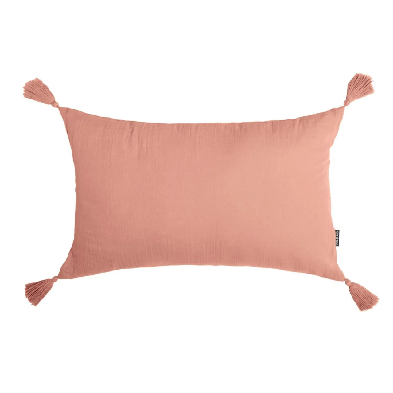 EMINZA Coussin rectangulaire gaze de coton (40 x 60 cm) Gaïa Rose Pêche Hot