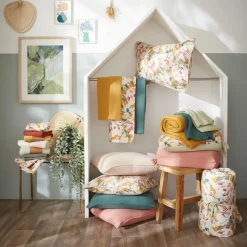 EMINZA Coussin rectangulaire gaze de coton (40 x 60 cm) April Multicolore Outlet