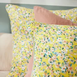 EMINZA Coussin rectangulaire gaze de coton (40 x 60 cm) Abigaël Jaune Online