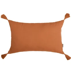 EMINZA Coussin rectangulaire gaze de coton (40 x 60 cm) Gaïa Abricot Discount