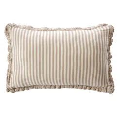 EMINZA Coussin rectangulaire gaze de coton (40 x 60 cm) Gaïa rayures Ficelle Rayure Ficelle Discount