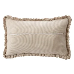 EMINZA Coussin rectangulaire gaze de coton (40 x 60 cm) Gaïa rayures Ficelle Rayure Ficelle Discount