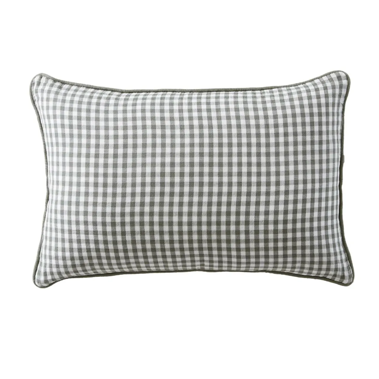 EMINZA Coussin rectangulaire gaze de coton (40 x 60 cm) Gaïa vichy Vert romarin Outlet