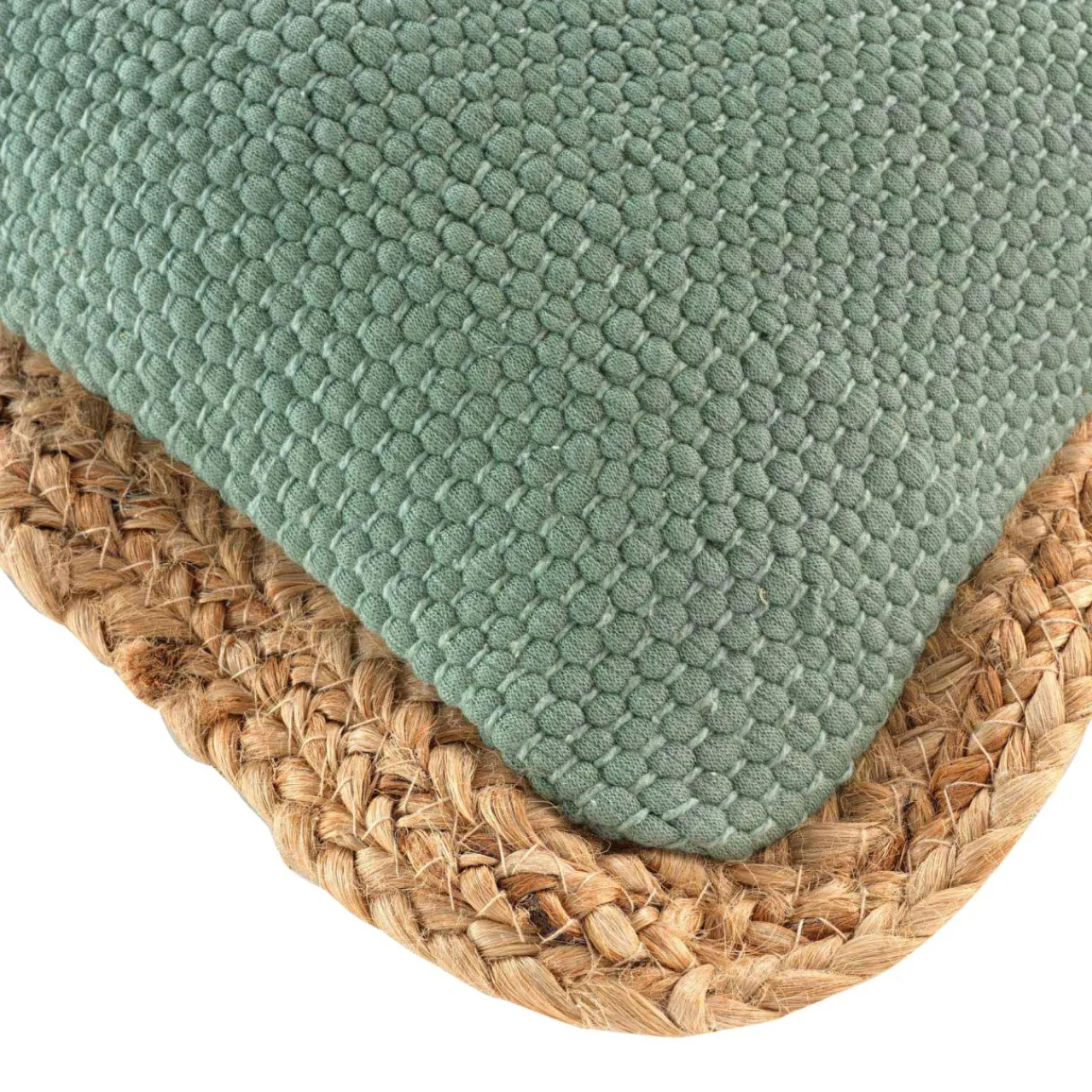 DOUCEUR D'INTERIEUR Coussin rectangulaire jute et coton (30 x 50 cm) Akina Vert sauge Best