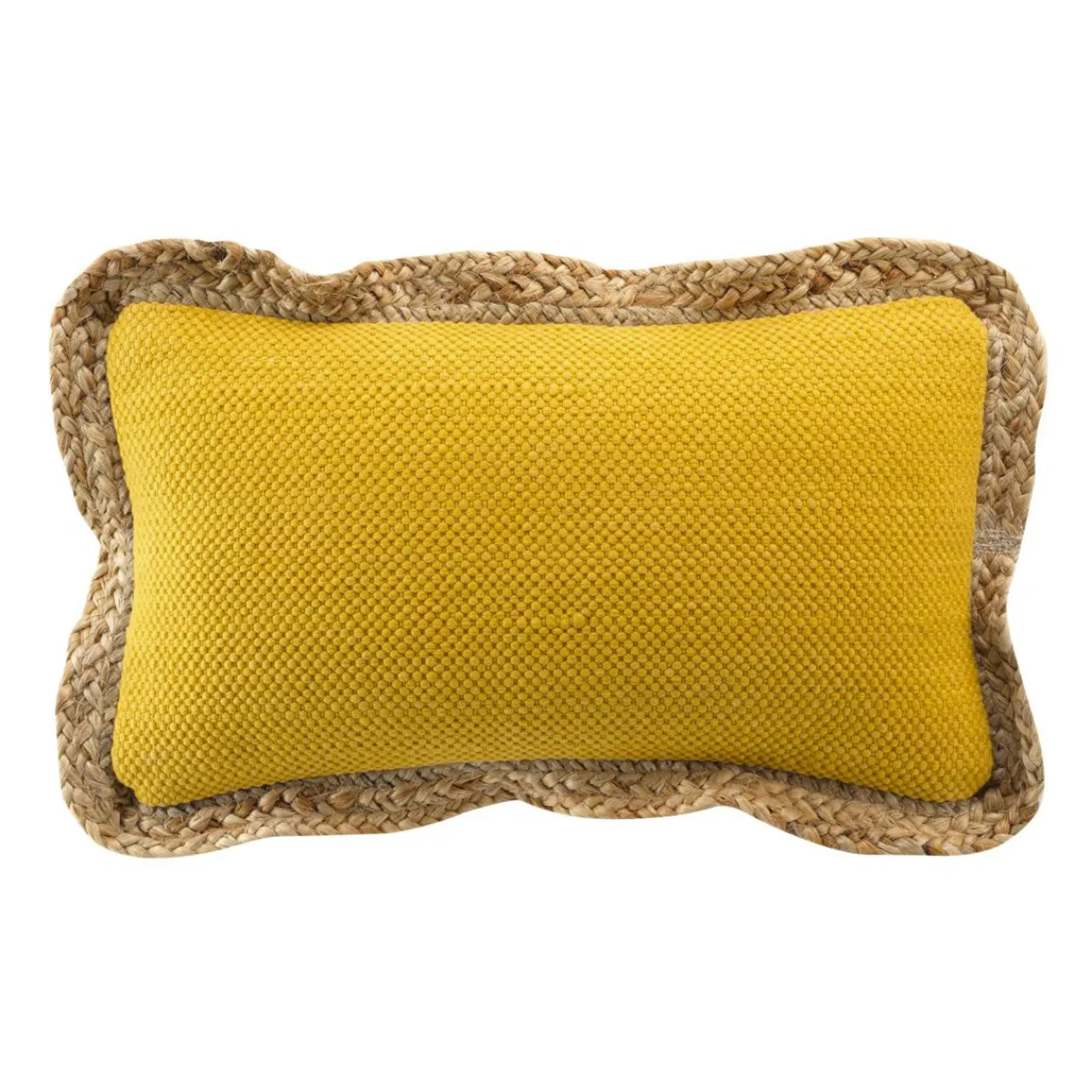 DOUCEUR D'INTERIEUR Coussin rectangulaire jute et coton (30 x 50 cm) Akina Jaune ocre New