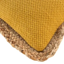 DOUCEUR D'INTERIEUR Coussin rectangulaire jute et coton (30 x 50 cm) Akina Jaune ocre New