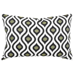 Atmosphera, cru017dateur d'intu017drieur Coussin rectangulaire polycoton (35 x 58 cm) Twist Noir Sale
