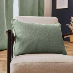 EMINZA Coussin rectangulaire tissé (40 x 60 cm) Alba Vert romarin Outlet