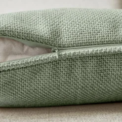 EMINZA Coussin rectangulaire tissé (40 x 60 cm) Alba Vert romarin Outlet