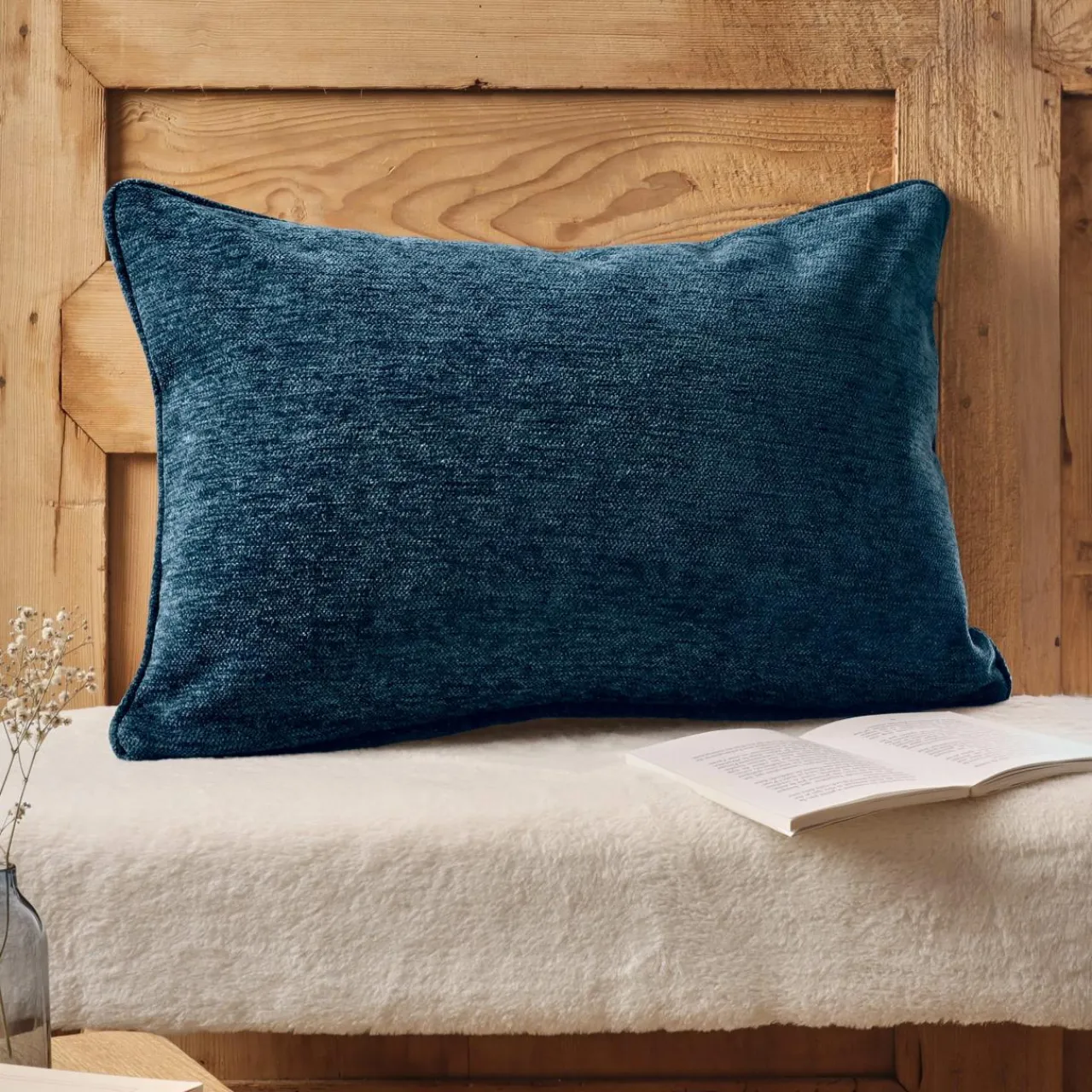 EMINZA Coussin rectangulaire tissé (40 x 60 cm) Magnus Bleu nuit Outlet