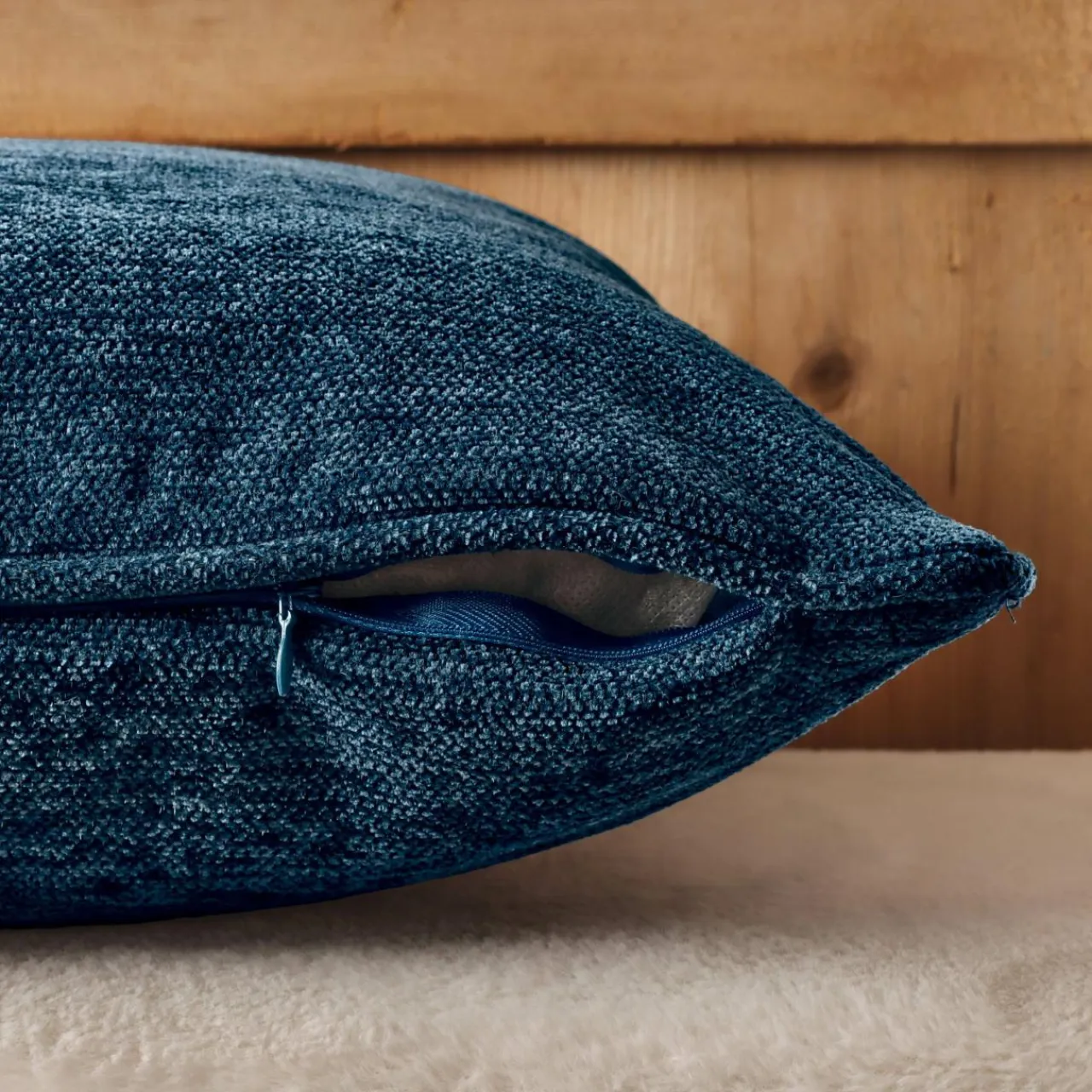 EMINZA Coussin rectangulaire tissé (40 x 60 cm) Magnus Bleu nuit Outlet