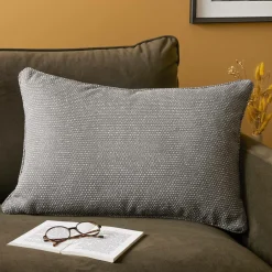 EMINZA Coussin rectangulaire tissé (40 x 60 cm) Oscar Gris Anthracite Hot