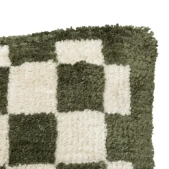 Atmosphera, cru017dateur d'intu017drieur Coussin rectangulaire tufté (38 x 58 cm) Damier Vert kaki Outlet