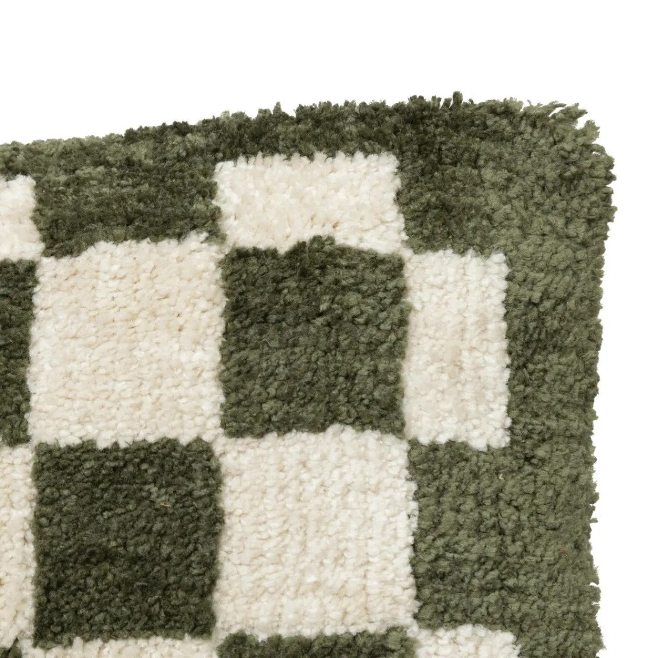 Atmosphera, cru017dateur d'intu017drieur Coussin rectangulaire tufté (38 x 58 cm) Damier Vert kaki Outlet