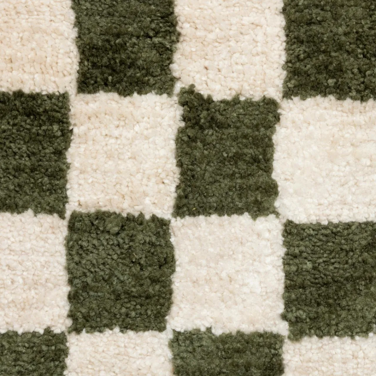Atmosphera, cru017dateur d'intu017drieur Coussin rectangulaire tufté (38 x 58 cm) Damier Vert kaki Outlet
