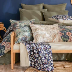 EMINZA Coussin rectangulaire velours (40 x 60 cm) Dolores Vert Clearance
