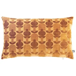 Atmosphera, cru017dateur d'intu017drieur Coussin rectangulaire velours (30 x 50 cm) Luna Jaune ocre Clearance