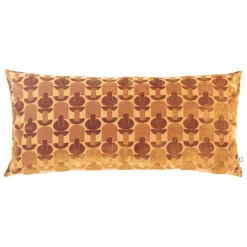 Atmosphera, cru017dateur d'intu017drieur Coussin rectangulaire velours (35 x 75 cm) Luna Jaune ocre Outlet