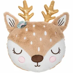 ATMOSPHERA Coussin rond enfant (30 cm) Tête de Biche Taupe Best