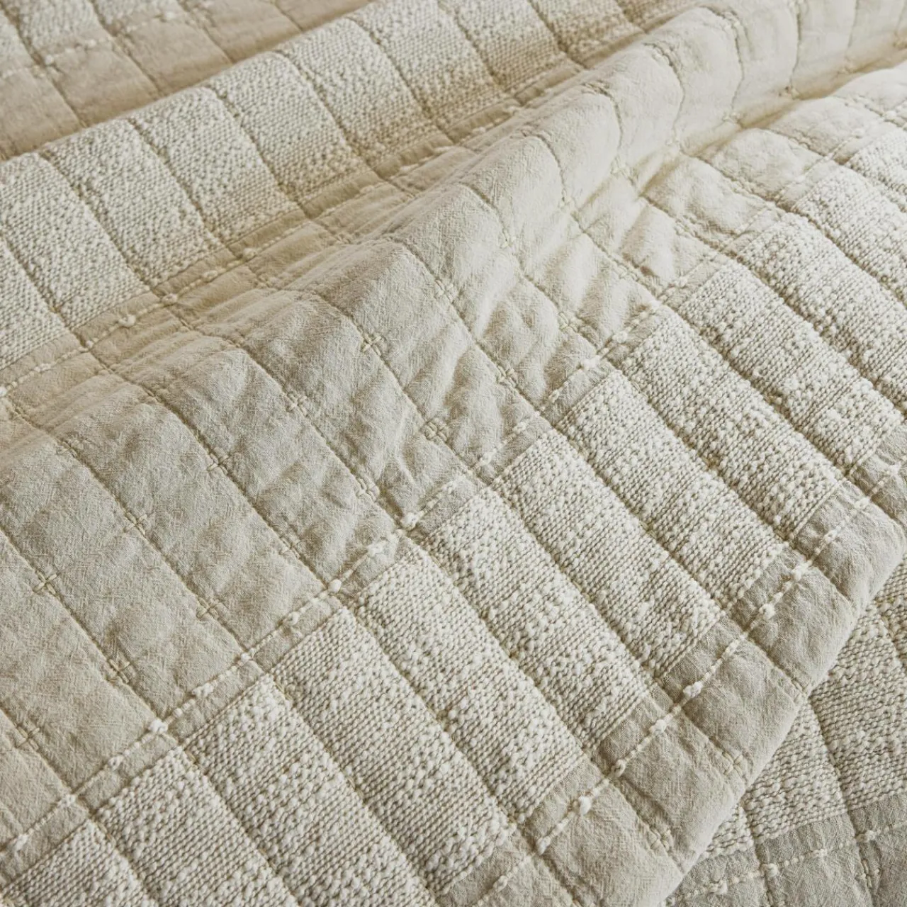 EMINZA Couvre-lit coton matelassé (220 x 240 cm) Lena sable Beige Clearance