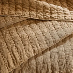 EMINZA Couvre-lit coton matelassé (220 x 240 cm) Lena Camel Discount