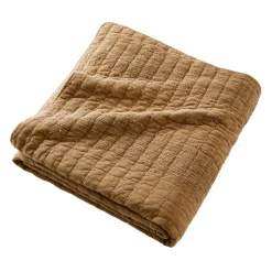 EMINZA Couvre-lit coton matelassé (220 x 240 cm) Lena Camel Discount