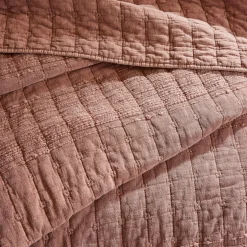 EMINZA Couvre-lit coton matelassé (220 x 240 cm) Lena Terracotta Hot