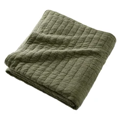 EMINZA Couvre-lit coton matelassé (220 x 240 cm) Lena Vert romarin Online
