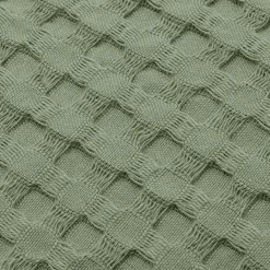EMINZA Couvre-lit coton nid d'abeille (220 x 250 cm) Maya Vert romarin Best
