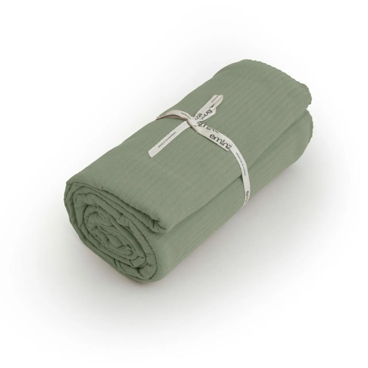 EMINZA Couvre-lit coton tissé (220 x 250 cm) Léa Vert romarin Outlet