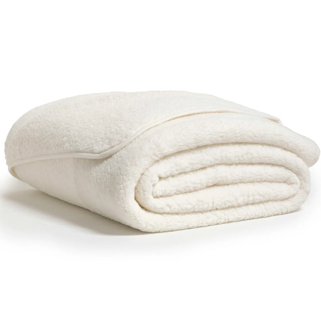 douceur d'intu017drieur Couvre-lit effet sherpa (240 x 220 cm) Calinou Ecru Clearance