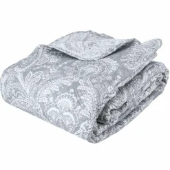 ATMOSPHERA Couvre-lit et taies d'oreiller (240 x 260 cm) Marie Gris clair Sale
