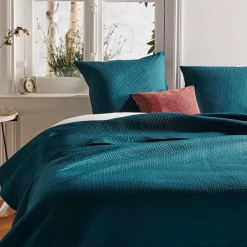 ATMOSPHERA Couvre-lit et taies d'oreiller (240 x 260 cm) Dolce canard Bleu Discount