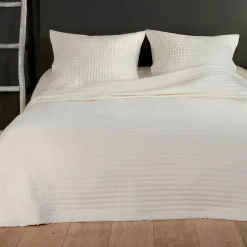 LINDER Couvre-lit et taies d'oreiller (250 x 260 cm) Riviera Beige