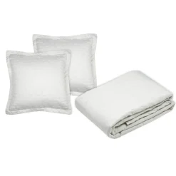 STOF Couvre-lit matelassé et deux taies d'oreiller (240 x 220 cm) Cléo Ecru Best