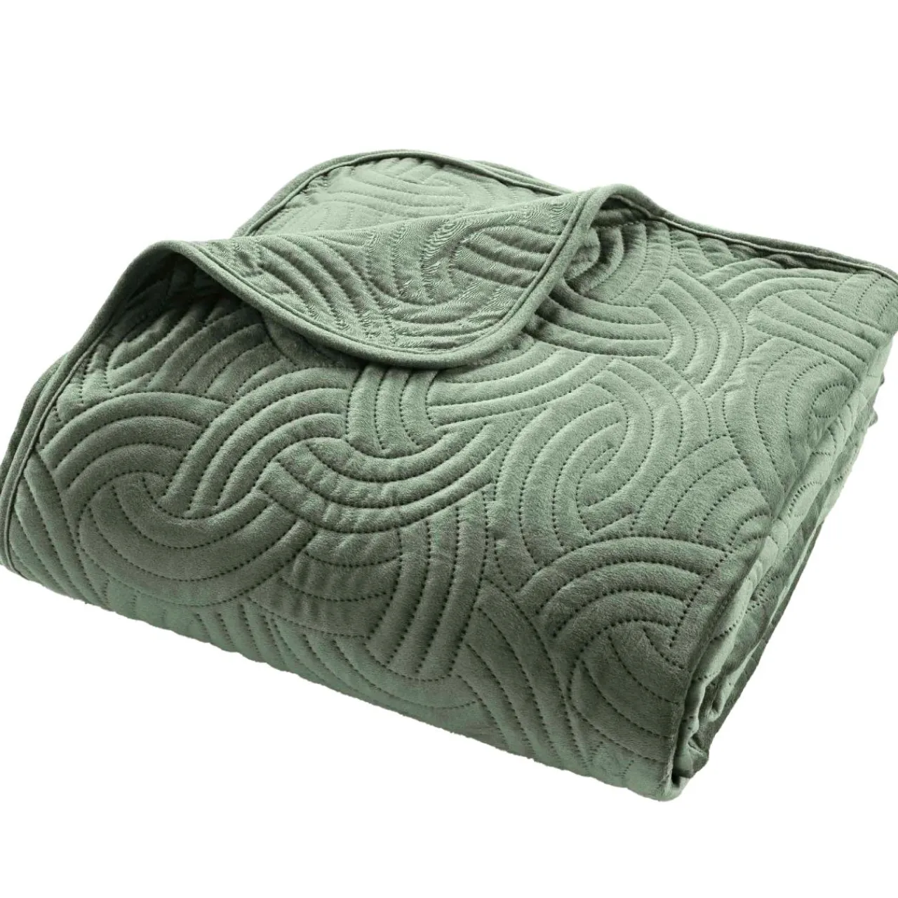 douceur d'intu017drieur Couvre-lit matelassé et deux taies d'oreiller (220 x 240 cm) Solange cédre Vert Best