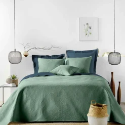 douceur d'intu017drieur Couvre-lit matelassé et deux taies d'oreiller (240 x 260 cm) Romane cèdre Vert Online