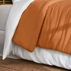 EMINZA Couvre-lit matelassé gaze de coton (180 x 240 cm) Gaïa Abricot Discount