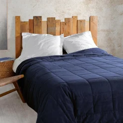 LINDER Couvre lit matelassé (230 x 250 cm) Vercors Bleu marine New