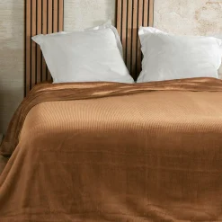 LINDER Couvre lit velours (240 x 260 cm) Gaufré Marron Sale