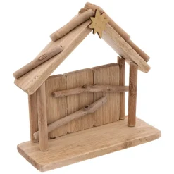 Feeric Lights & Christmas Crèche de Noël complète en bois (H19 cm) Sainte-Lucia Naturel Hot