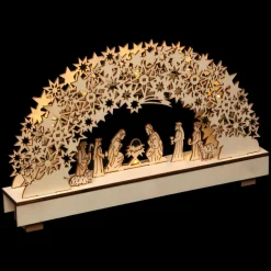 Feeric Lights & Christmas Crèche de Noël complète et lumineuse (H19 cm) Sainte-Amélie Hot