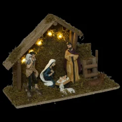 FEERIC LIGHTS Crèche de Noël complète et lumineuse (H30 cm) Sainte-Paloma Naturel New