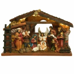 KAEMINGK Crèche de Noël complète et lumineuse (H15 cm) Sainte-Julia Hot