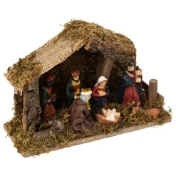 FEERIC LIGHTS Crèche de Noël complète et lumineuse (H20 cm) Saint-Esteban Naturel Hot