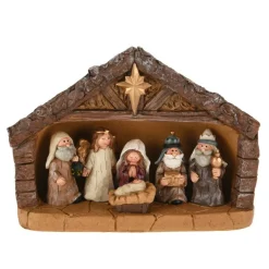 KOOPMAN Crèche de Noël complète (H18,5 cm) Sainte-Martine Marron Sale