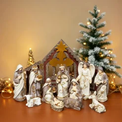 Feeric Lights & Christmas Crèche de Noël complète (H25 cm) Sainte-Nathalie Best