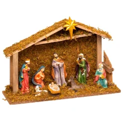 JJA Crèche de Noël complète (H35 cm) Saint-Basile Multicolore New