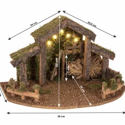 Feeric Lights & Christmas Crèche de Noël vide et lumineuse (H22 cm) Saint-Grégoire Hot