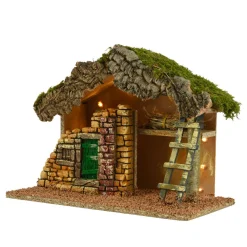 KAEMINGK Crèche de Noël vide et lumineuse (Hauteur 24 cm) Saint-Clotaire Naturel